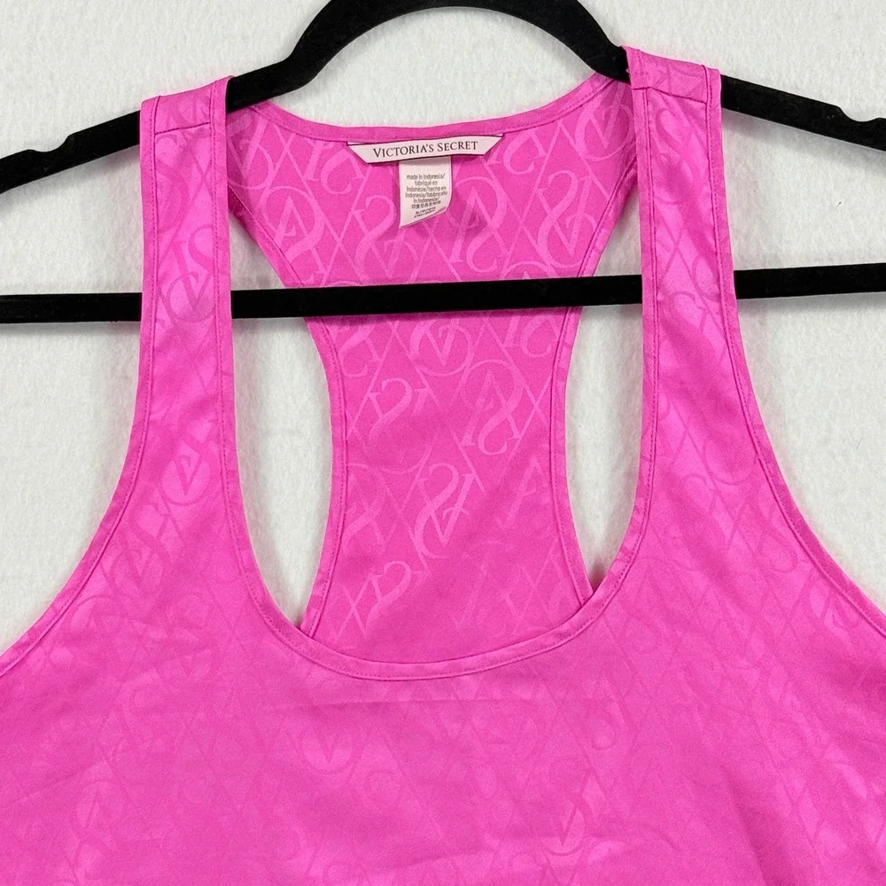 Victoria Secret Tank Top Womens Small Pink Logo Racerback Barbiecore Coquette